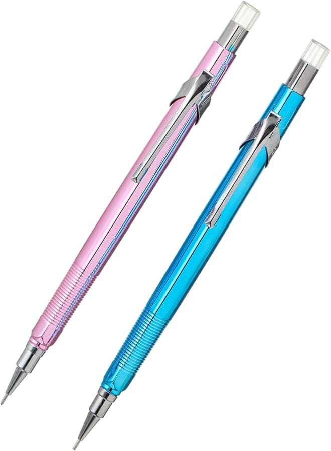 3A Plastic Mechanical Pencil 2 Pieces 5 mm Size 3x14, Blue and Pink 427